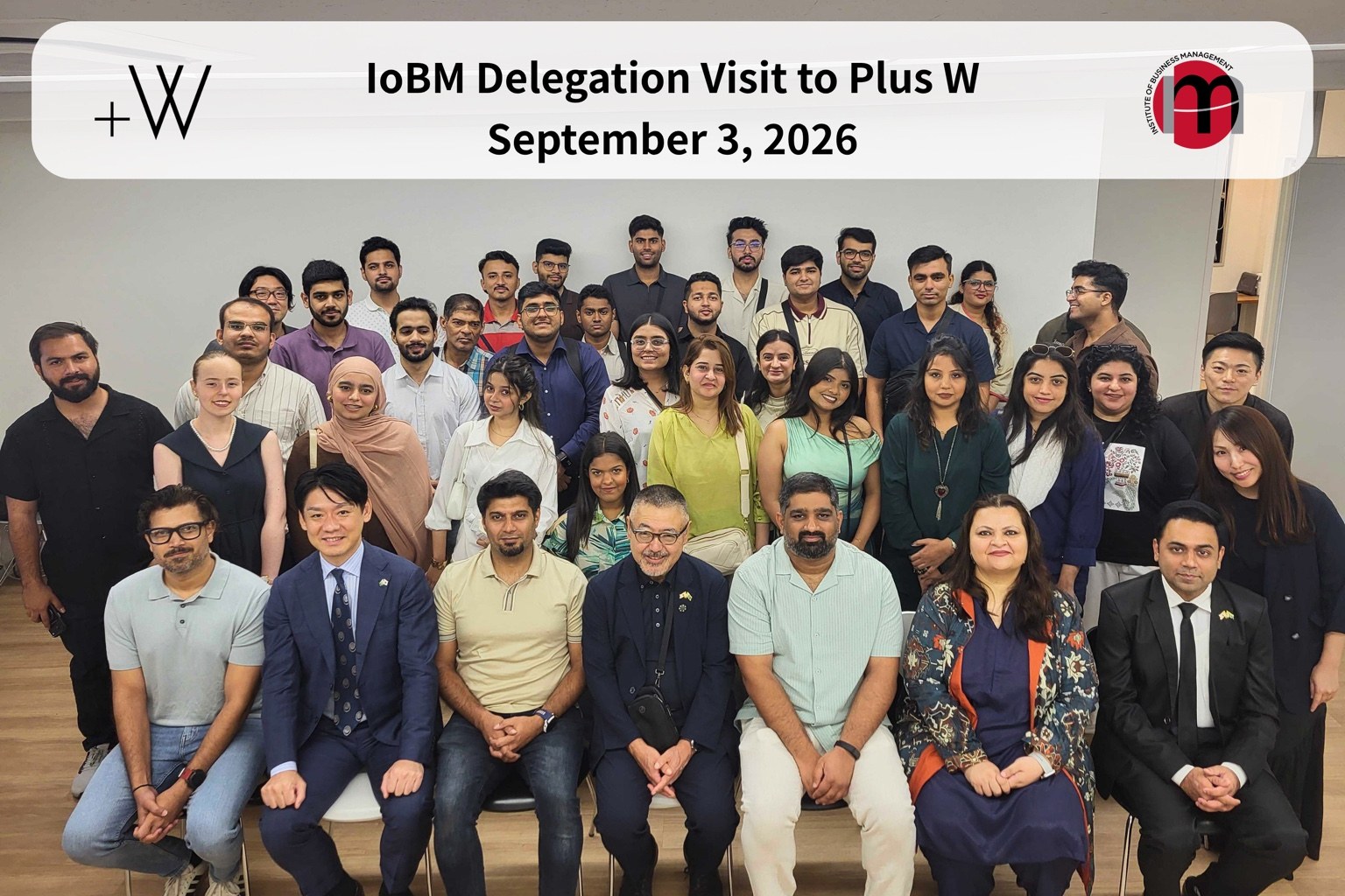 The IoBM delegation with the Plus W team at our Shibuya office.